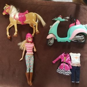 Barbie with bike and horse